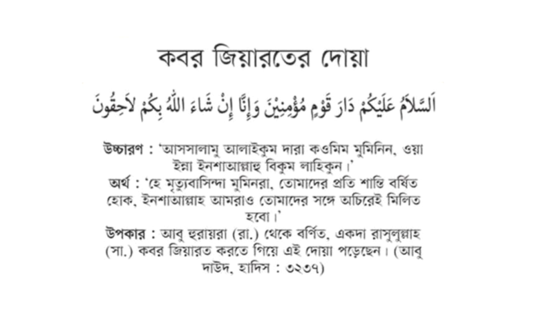 কবর জিয়ারতের দোয়া