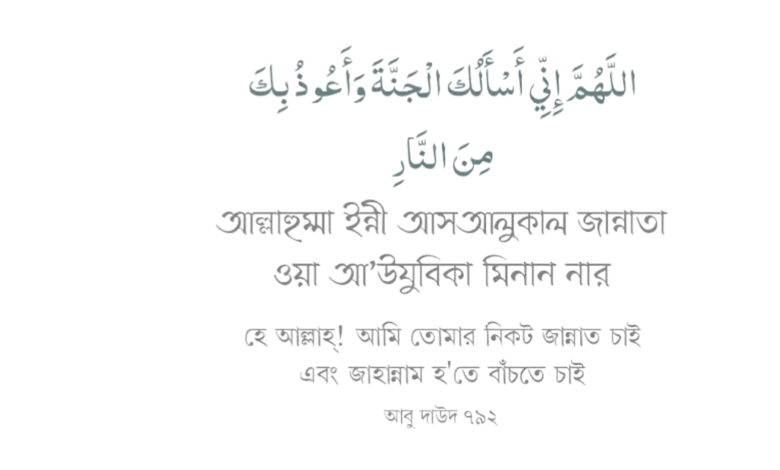 জান্নাত লাভের দোয়া